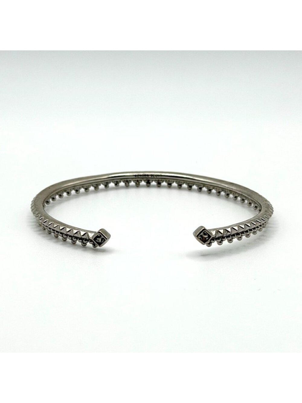 Kendra Scott Silver Plated Cuff Bracelet With Square Crystal Accents